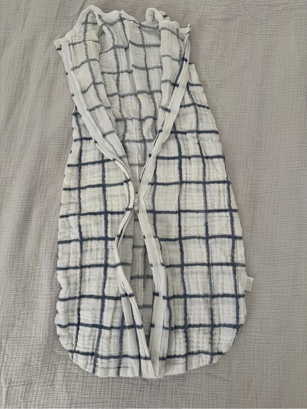 Mud Pie White and Navy Grid Sleep Sack